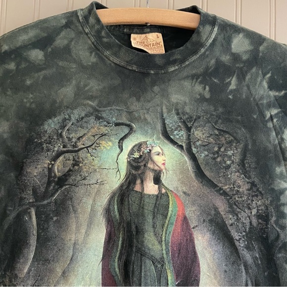 The Mountain Y2K 100% Unisex Cotton Forest Fairy Green Tie Dye T-Shirt Size L - Picture 5 of 6